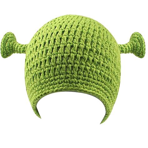 Shrek Hat Winter Knitted Hats Green Beanie With Ears Halloween Cosplay ...