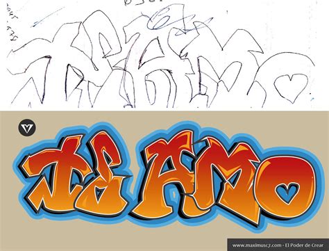 Te Amo / I Love You * Graffiti Digital | Tipos de letras graffiti ...