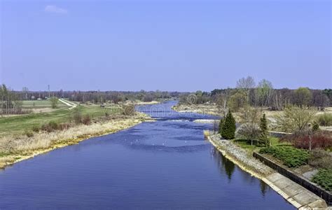 Panoramic View of Warta River - Lyszkowice, Poland Stock Image - Image ...