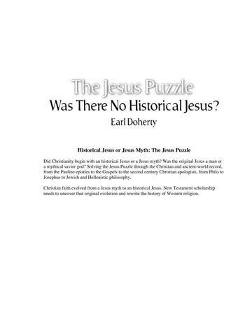 The Jesus Puzzle - Earl Doherty : Free Download, Borrow, and Streaming ...