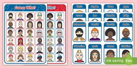 Guess Who Visual Support Game - ESL Resources (teacher made)