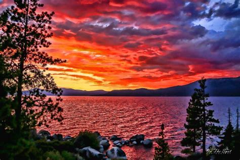 Beautiful Lake Tahoe at sunset. | Beautiful lakes, Sunrise sunset, Sunset