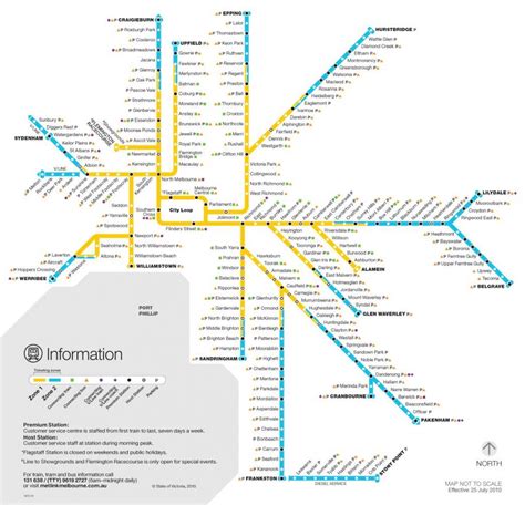 Train map Melbourne - Melbourne train network map (Australia)