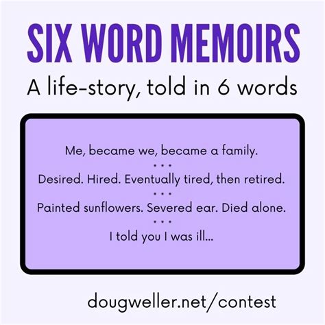 2023 - Example of a Six Word Memoir and how to write a Fantastic One ...