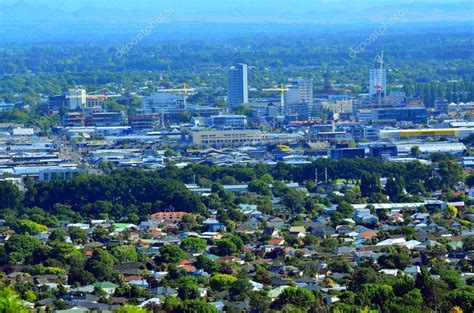 Aerial view of Christchurch city center new skyline - New Zealan Stock ...