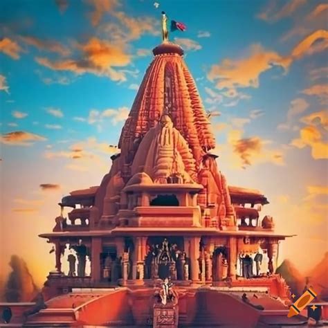 Beautiful design of ram mandir in ayodhya on Craiyon