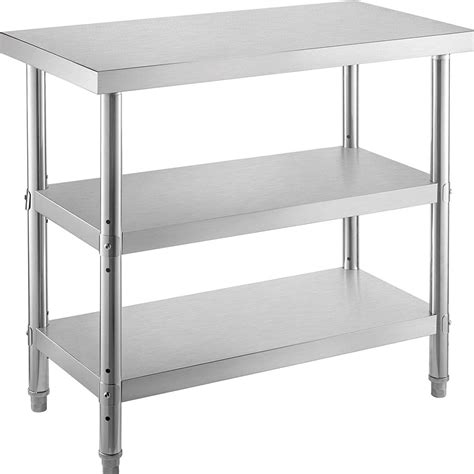 VEVOR Outdoor Food Prep Table, 24x14x33 inch Commercial Stainless Steel ...