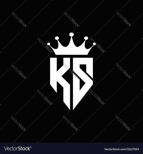 Ks logo monogram emblem style with crown shape Vector Image