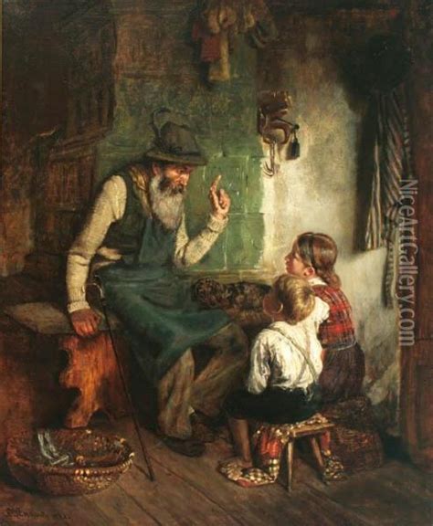 The Storyteller oil painting reproduction by Ludwig Knaus ...