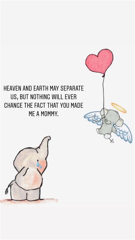 an elephant holding a heart balloon with the words heaven and earth may ...