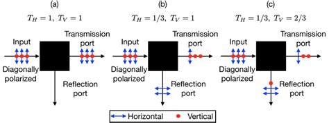 Schematic representation of a partially-polarizing beam splitter. If TH ...