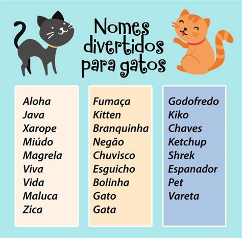 Principais nomes de gatos e gatas | Nomes de gatos, Nomes de animais ...