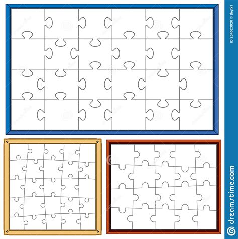 Set of Empty Puzzle with Frame Stock Vector - Illustration of empty ...