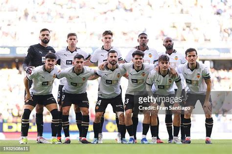 Valencia CF players poses for a photograph prior to the LaLiga EA ...