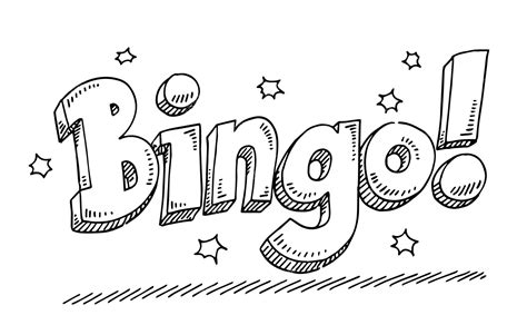 Premium Vector | Hand-drawn vector drawing of a bingo text. black-and ...