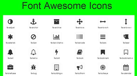 Font Awesome Icon List at Vectorified.com | Collection of Font Awesome ...