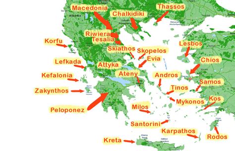 Grecja Wyspy Mapa - Mapa Polski