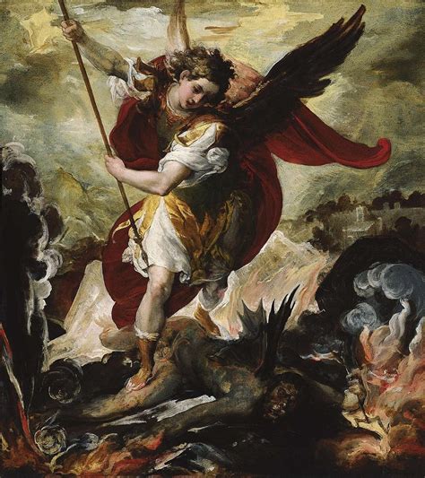 The Archangel Michael overthrowing Lucifer ca. 1656 by Francesco Maffei ...