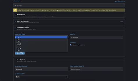 Label k8s 1.24.0+ as "(experimental)" for AKS clusters for Rancher 2.6. ...