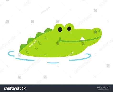 Cute Cartoon Alligator Crocodile Sticking Head Stock Vector (Royalty ...