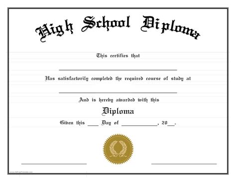 High School Diploma (Edit) | Templates at allbusinesstemplates.com ...