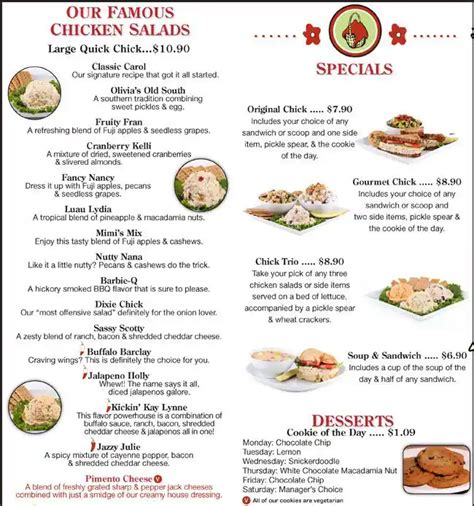 Chicken Salad Chick Menu, Menu for Chicken Salad Chick, North Fort ...