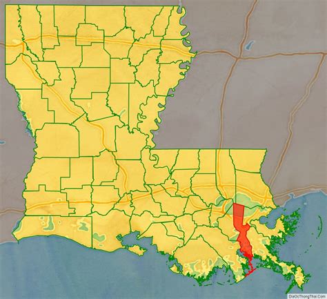 Map of Jefferson Parish, Louisiana - Thong Thai Real