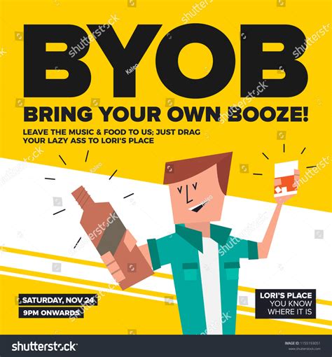 Byob Party Flyer: Over 9 Royalty-Free Licensable Stock Vectors & Vector ...