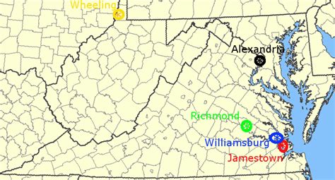 Jamestown Virginia On Map | Virginia Map