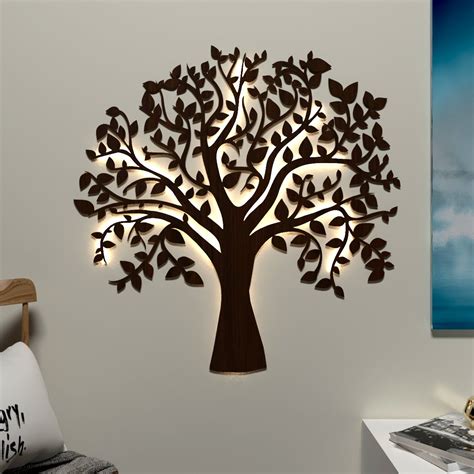 Playful Elephant Baby Backlit Wooden Wall Décor - WallMantra