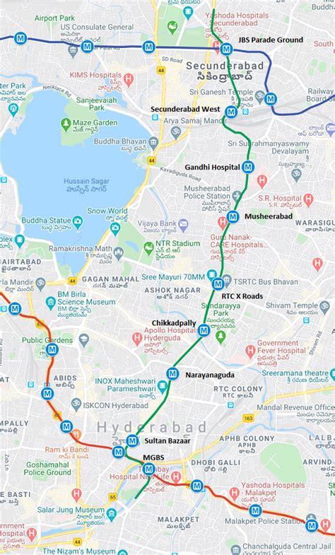 Hyderabad Metro Map Tourist Maps