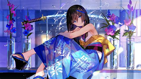 Anime, Girl, Katana, 4K, #271 Wallpaper PC Desktop