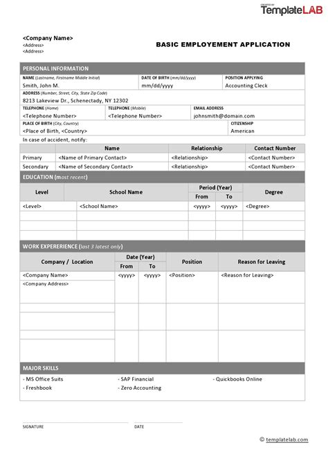 Download Free Printable Job Application Forms Online - FREE PRINTABLE ...