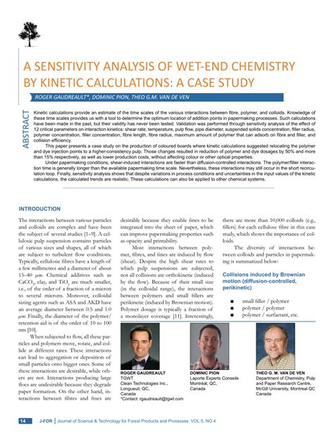 (PDF) A Sensitivity Analysis of Wet-End Chemistry by Kinetic ...