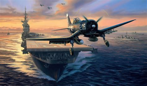 Download Aircraft Carrier Warplane Aircraft Military Vought F4U Corsair ...