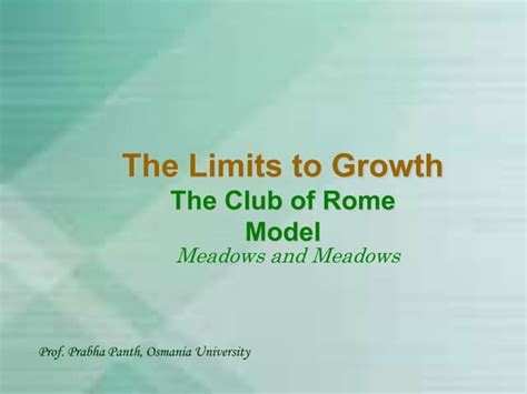 07 The Club of Rome Model | PPT