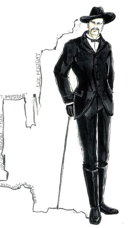 Tombstone. Val Kilmer as Doc Holiday final suit sketch. # ...