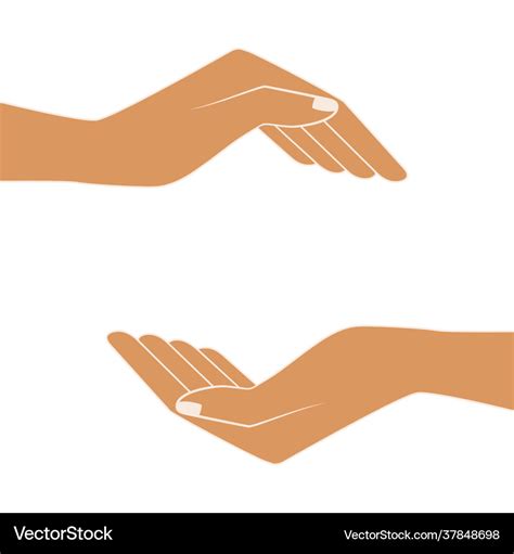 Two hands holding something images hands Vector Image