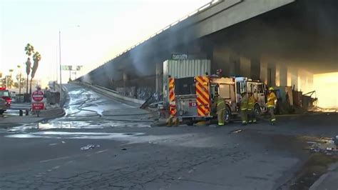 Photos show aftermath of 10 Freeway fire in downtown LA – NBC Los Angeles