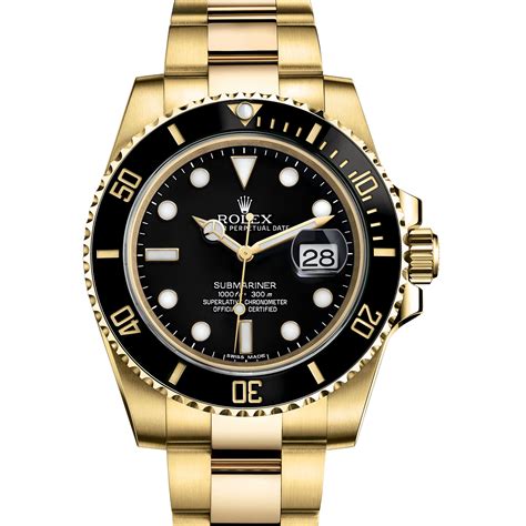 Rolex Submariner 116618LN Gold Watch (Black) | World's Best