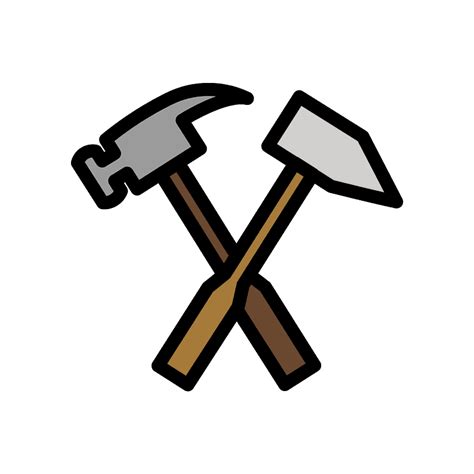 Hammer and pick emoji clipart. Free download transparent .PNG | Creazilla