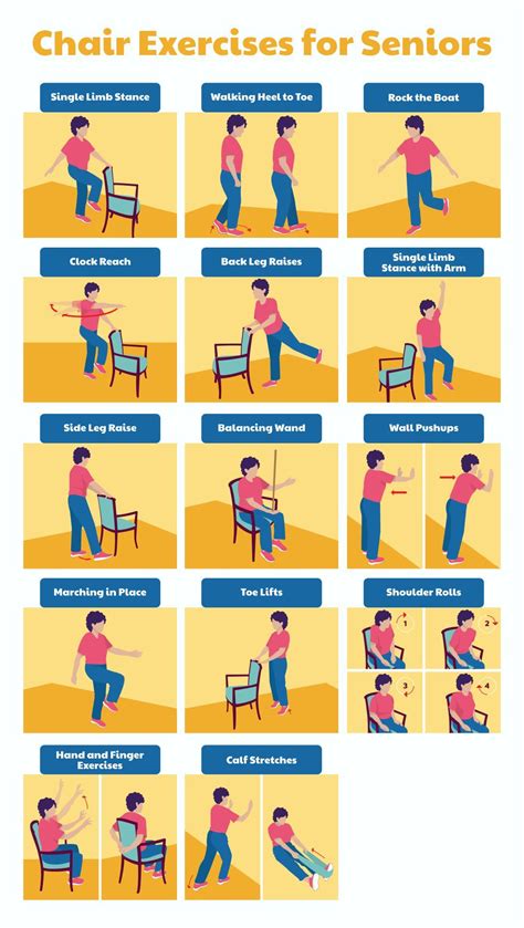 Chair Gym Exercises - 10 Free PDF Printables | Printablee | Yoga for ...