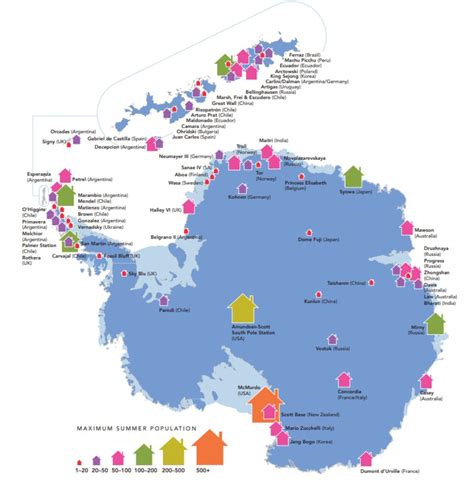 Antarctic population of research stations from... - Maps on the Web