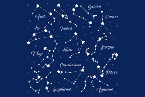 12 zodiac signs constellations By Katerina Ivanova | TheHungryJPEG