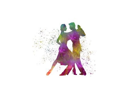 Ballroom dance in watercolor, dancing couple Digital Art by Michael Romero