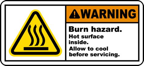 Burn Hazard Hot Surface Label - Save 10% Instantly