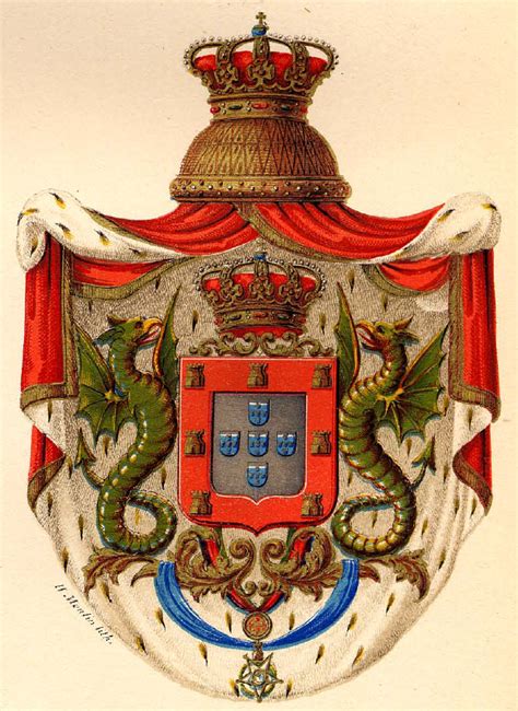 Ornate Coat of Arms with Snakes and Crown