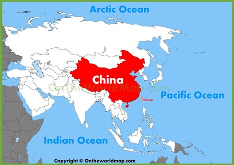 China Location On World Map