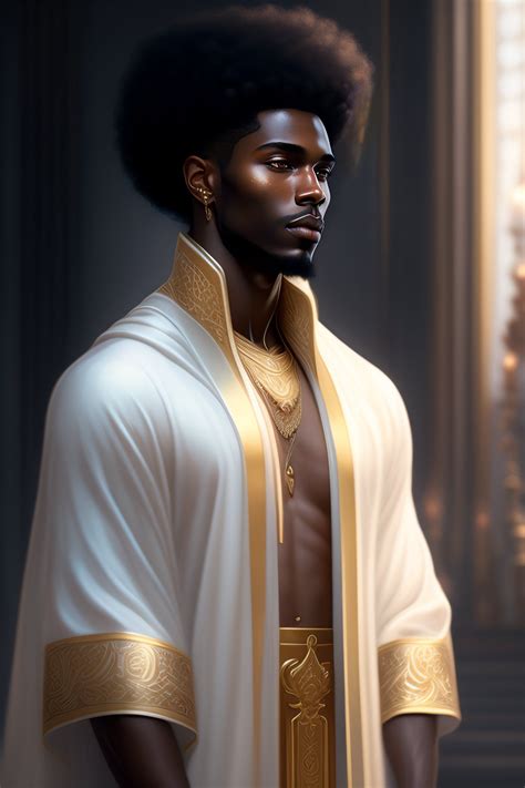 Lexica - Ultra realistic illustration, young man with bronze skin, afro ...