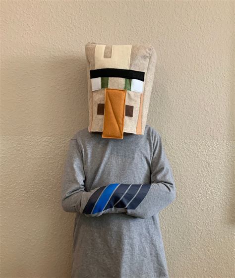 Minecraft villager head/ mask Made to order | Etsy